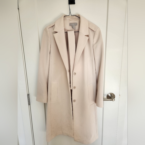 H&M US 2 Cream Trench coat - Picture 1 of 4